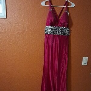 Blondie Nites Pink Halter Maxi Gown for Prom#175
